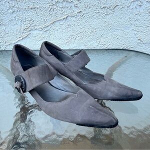 Francesco Rossi Fugitive Nubuck Leather Grey Pointed Toe Heel Shoes